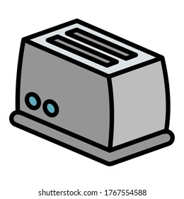 Toaster icon. Outline toaster vector icon for web design isolated on white background