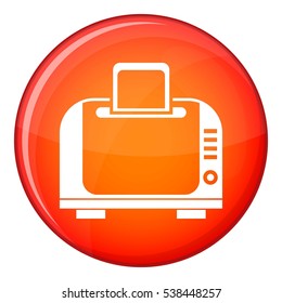 Toaster icon in red circle isolated on white background vector illustration