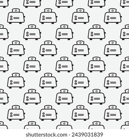 Toaster icon seamless pattern. Appliance For Toasting Bread Vector Art Illustration. 