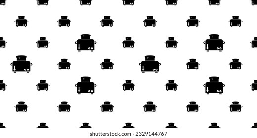 Toaster Icon Seamless Pattern, Electric Bread Toaster Vector Art Illustration