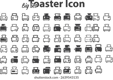 Toaster icon Set. Home Appliances set of thin line vector icons stock illustration. Toaster Icons Multi Series stock illustration. Sketch toaster on a white background. Vector illustration.eps
