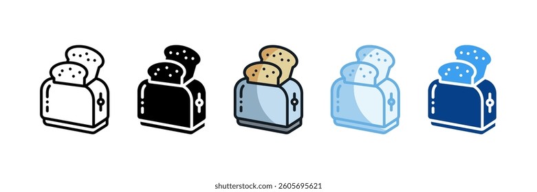 Toaster Icon Set Multiple Style Collection