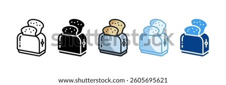 Toaster Icon Set Multiple Style Collection