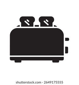Toaster icon um pequeno aparelho de cozinha com dois slots para escurecer fatias de pão uma peça comum de equipamento para um café da manhã rápido vetor ícone de glifo sólido