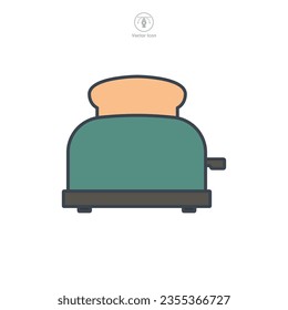 Toaster icon symbol vector illustration isolated on white background