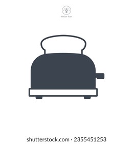 Toaster-Symbol, Vektorgrafik einzeln auf weißem Hintergrund