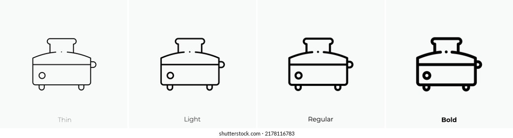 toaster icon. Thin, Light Regular And Bold style design isolated on white background