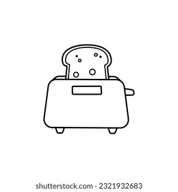 Toaster icon. Vector illustration of a toaster with bread.