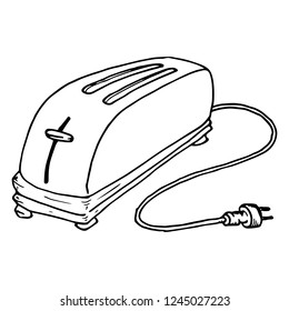 Toaster icon. Vector illustration of a toaster. Toaster hand drawn.