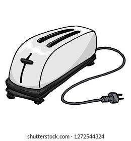 Toaster icon. Vector illustration of a toaster. Toaster hand drawn.