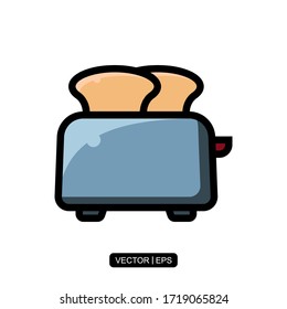 Toaster icon vector illustration logo template for many purpose. Isolated on white background.