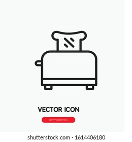 Toaster icon vector. Toaster symbol. Linear style sign for mobile concept and web design. Toaster symbol illustration. Pixel vector graphics - Vector.