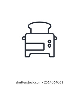 Toaster icon. vector.Editable stroke.linear style sign for use web design,logo.Symbol illustration.