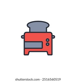 Toaster icon. vector.Editable stroke.linear style sign for use web design,logo.Symbol illustration.