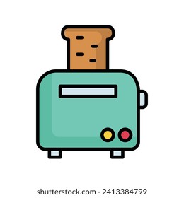 toaster icon with white background vector stock illustration