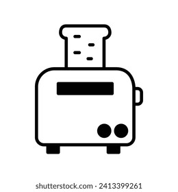 toaster icon with white background vector stock illustration