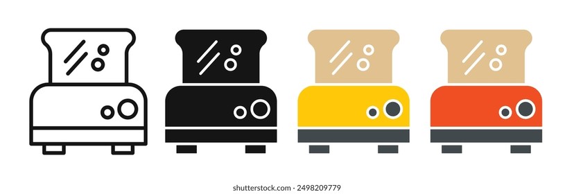 toaster iconicon vector collection in outlined and solid style