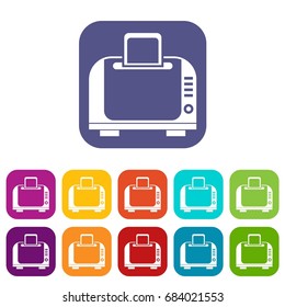 Toaster icons set