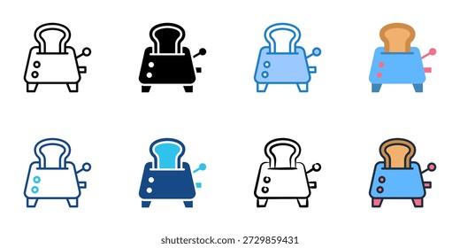 Toaster Icons setzen mehrere Stilkollektion. Bearbeitbarer Strich 
