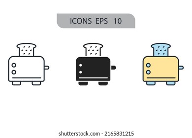 Toaster icons  symbol vector elements for infographic web