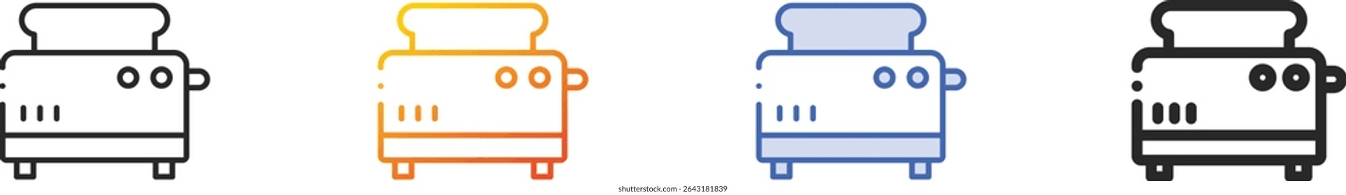 toaster icon.Thin Linear, Gradient, Blue Stroke and bold Style Design Isolated On White Background