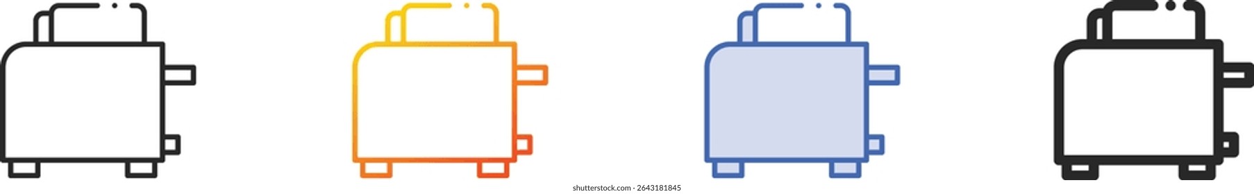 toaster icon.Thin Linear, Gradient, Blue Stroke and bold Style Design Isolated On White Background