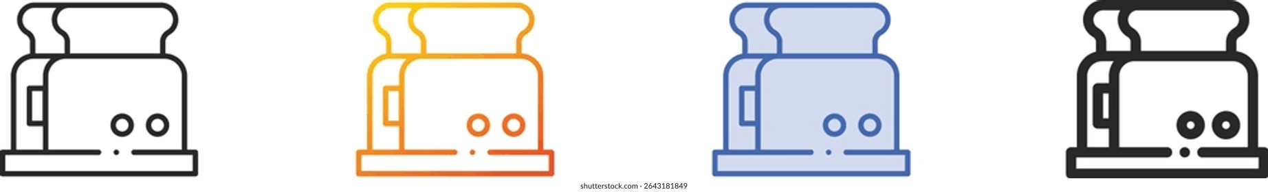 toaster icon.Thin Linear, Gradient, Blue Stroke and bold Style Design Isolated On White Background