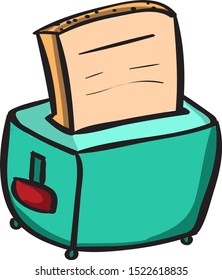 Toaster, illustration, vector on white background.