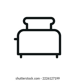 Toaster isolated icon, breakfast toast outline vector icon with editable stroke