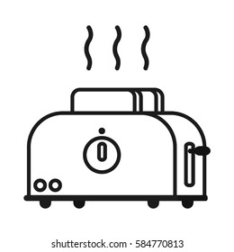 toaster isolated on white flat vector illustration, icon