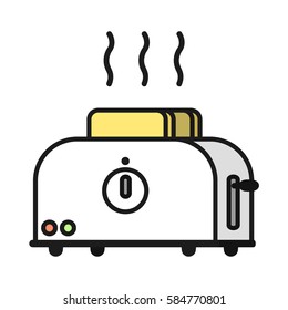 toaster isolated on white vector illustration