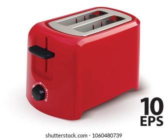 Toaster isolated. Realistic vector 3d illustration