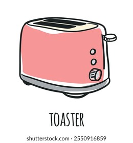 Toaster Isolated Vector Hand Drawn