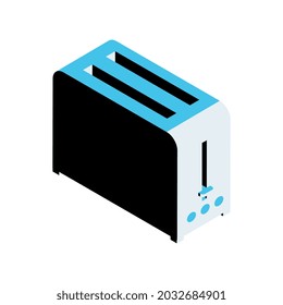 Toaster isometric icon on white background 3d vector illustration