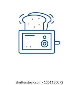 Toaster line icon concept. Toaster flat  vector symbol, sign, outline illustration.