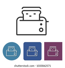 Toaster line icon in different variants 