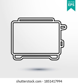 Toaster line icon. Linear style sign for mobile concept and web design. Outline vector icon. Kitchen appliances symbol, logo. Eps 10 vector illustration.