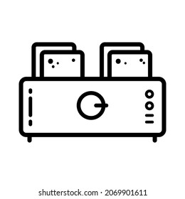 Toaster line icon, sign or symbol. Premium pictogram in trendy outline style. Toaster pixel perfect vector logo isolated on a white.