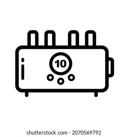 Toaster line icon, sign or symbol. Premium pictogram in trendy outline style. Toaster pixel perfect vector logo isolated on a white.