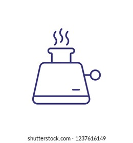Toaster line icon. Toast, steam, device. Home appliances concept. Can be used for topics like cooking, fast food, breakfast