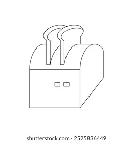 toaster line icon vector illustration. line art, thin, simple and clean style. for icons, symbols, signs or logos