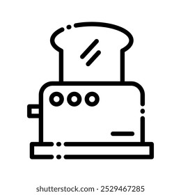 Icono de línea de tostadora Vector ilustración perfecta