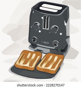 Toaster Machine Illustration Vector Cartoon Drawing