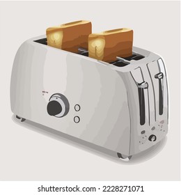 Toaster, Toaster Machine Illustration Vector Cartoon Drawing