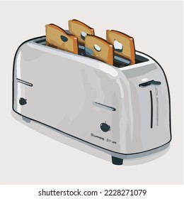 Toaster, Toaster Machine Illustration Vektorgrafik-Zeichnung