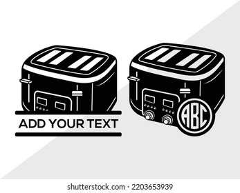 Toaster Monograma SVG Ilustración de vectores imprimibles