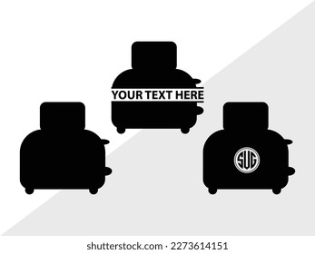 Toaster Monogram Vector Illustration Silhouette