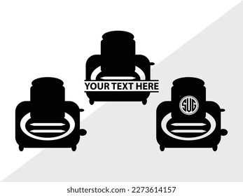 Toaster Monogram Vector Illustration Silhouette