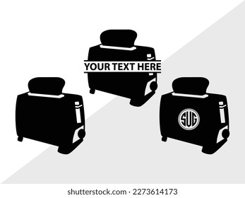 Toaster Monogram Vector Illustration Silhouette