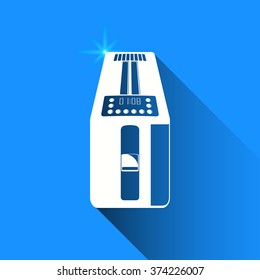toaster on blue background